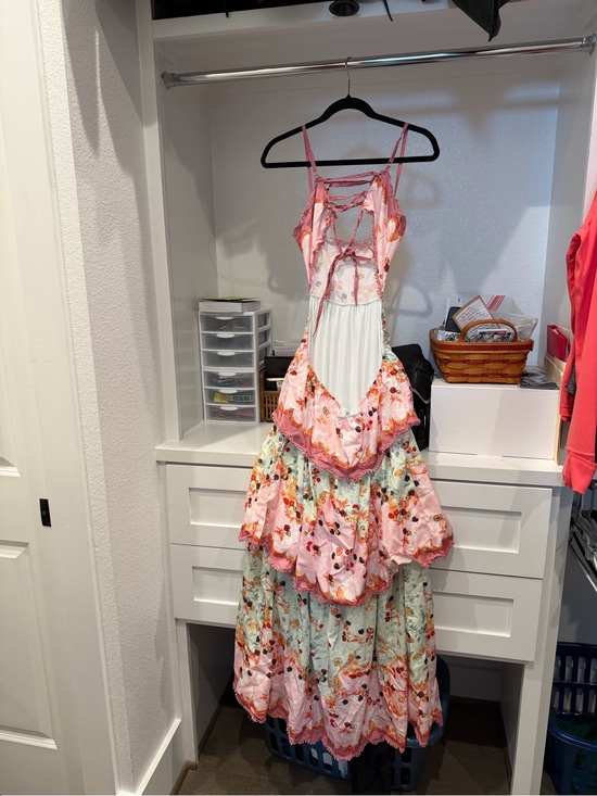 Dresses & Skirts - Floral Tiered Maxi Dress in Pink & Mint